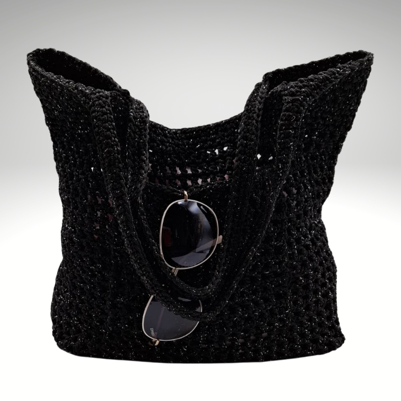 حقيبة نسائية مصنوعة يدوياً بنقشة لامعة