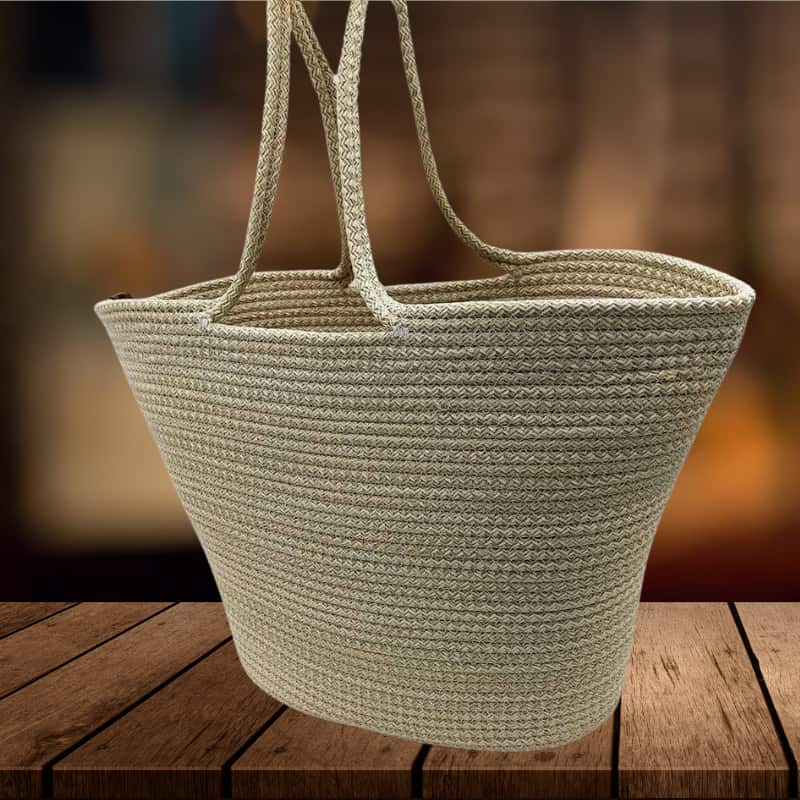 Summer Straw Beach Bag with Printed Design – Women’s Hand and Shoulder Bag