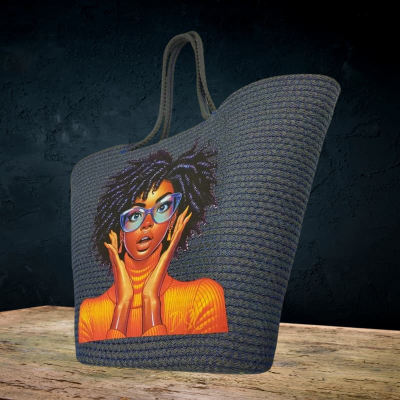 حقيبة يد وكتف نسائية مطبوعة – حقيبة شاطئ صيفية من القش