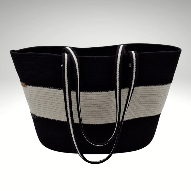 طقم حقائب القش من إن في سيسترز - حقيبة شاطئ وحقيبة يد (طقم من قطعتين)