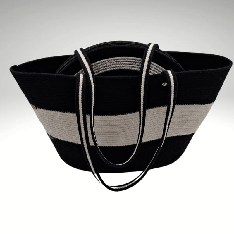 طقم حقائب القش من إن في سيسترز - حقيبة شاطئ وحقيبة يد (طقم من قطعتين)