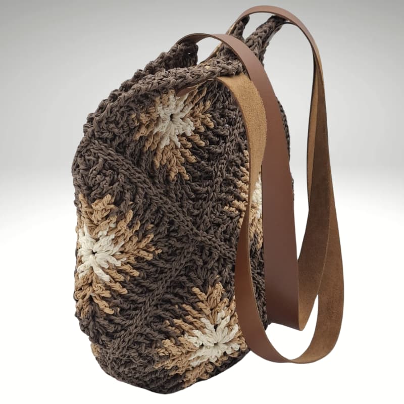 حقيبة كتف نسائية صيفية من القش البني المنقوش من NVsisters