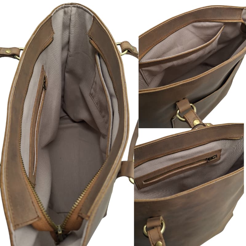 حقيبة يد من جلد فاشيتا كريزي هورس - حقيبة كتف من الجلد الطبيعي