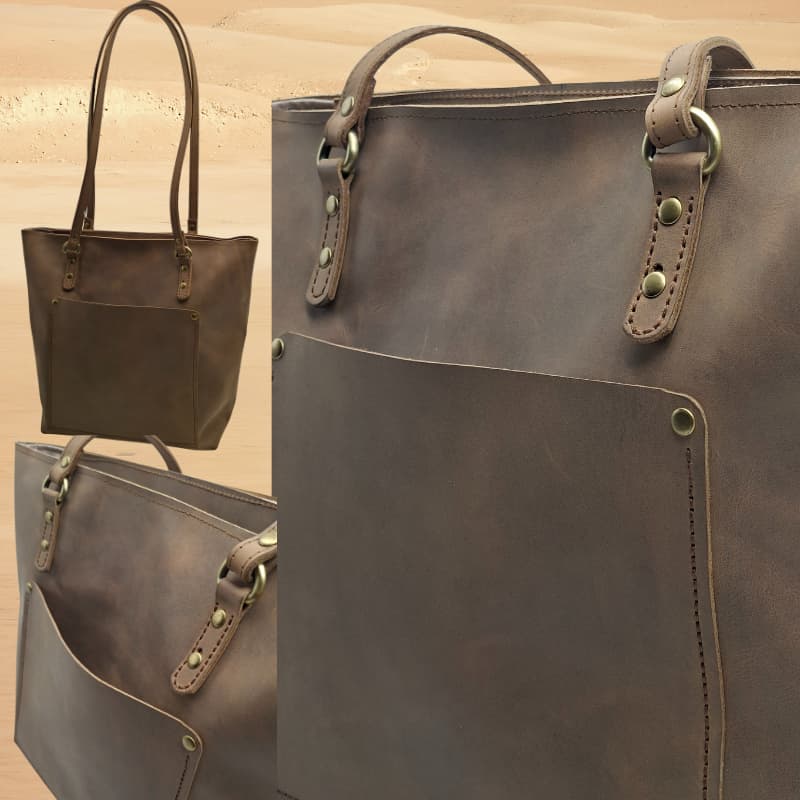 حقيبة يد من جلد فاشيتا كريزي هورس - حقيبة كتف من الجلد الطبيعي