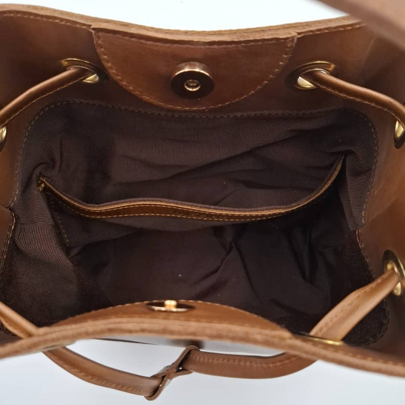 حقيبة NVisters المصنوعة يدويًا من جلد سيبيا الأصلي باللون البني