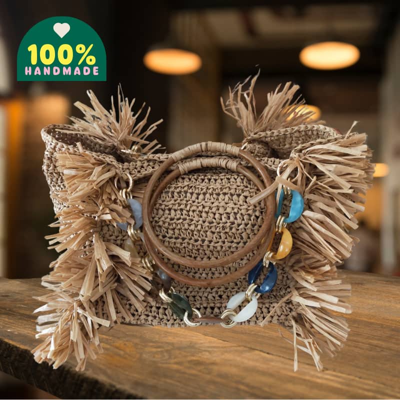 حقيبة يد وحقيبة كتف من الرافي الناعمة