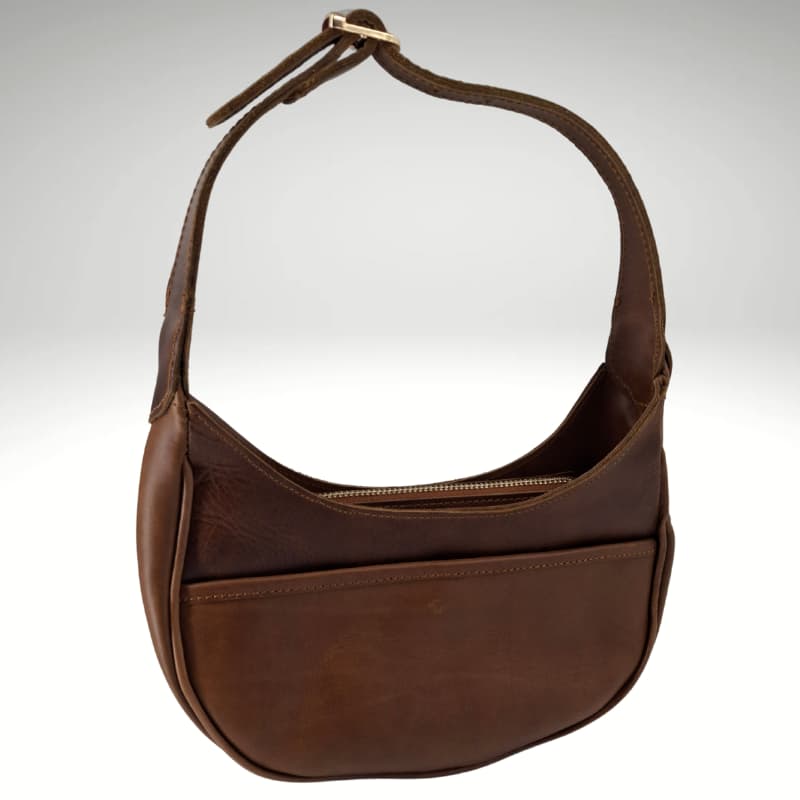 حقيبة NVsisters المصنوعة يدويًا من جلد سيينا الأصلي باللون البني