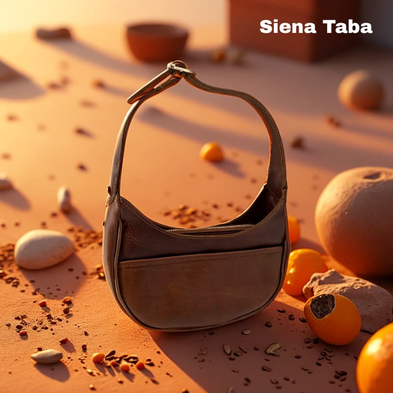 حقيبة NVsisters المصنوعة يدويًا من جلد سيينا الأصلي باللون البني